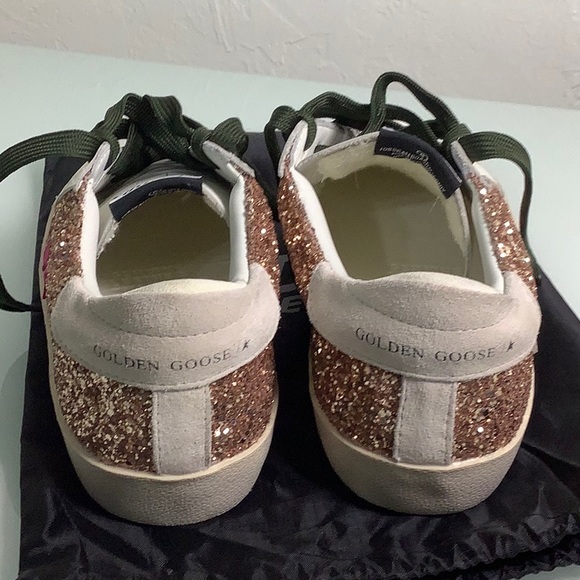 Golden Goose GGDB sneakers gold glitter fluorescent pink suede Star SZ 41 or 10 - Picture 15 of 16